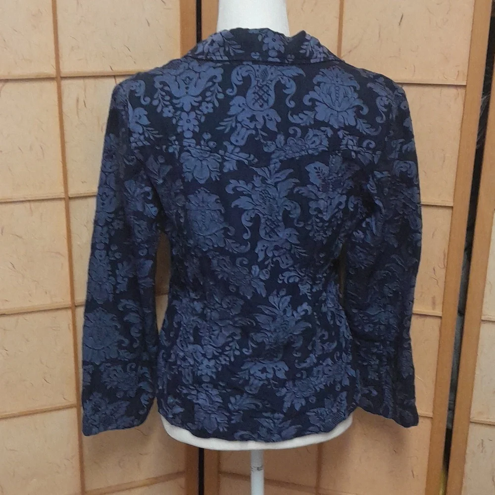Tommy Bahama blue floral blazer/jacket and scarf set size 8/10 M - Picture 6 of 13